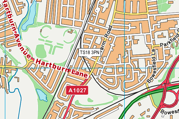 TS18 3PN map - OS VectorMap District (Ordnance Survey)