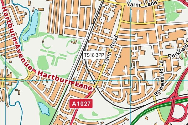 TS18 3PP map - OS VectorMap District (Ordnance Survey)