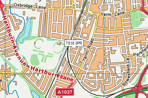 TS18 3PR map - OS VectorMap District (Ordnance Survey)