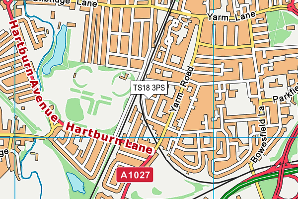 TS18 3PS map - OS VectorMap District (Ordnance Survey)