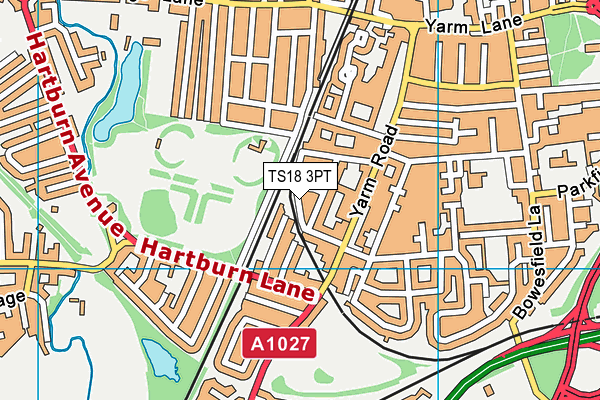 TS18 3PT map - OS VectorMap District (Ordnance Survey)