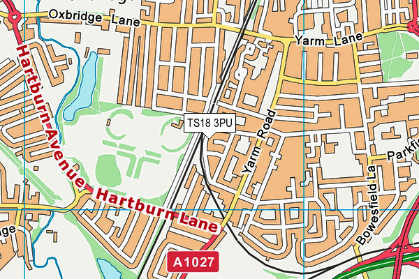 TS18 3PU map - OS VectorMap District (Ordnance Survey)