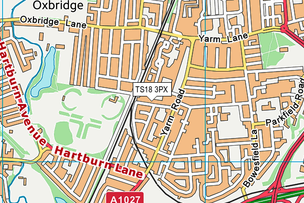 TS18 3PX map - OS VectorMap District (Ordnance Survey)