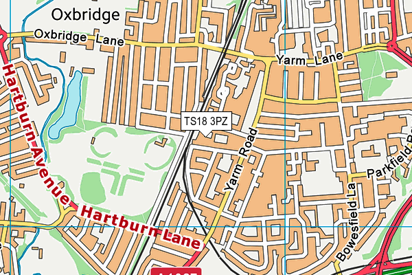 TS18 3PZ map - OS VectorMap District (Ordnance Survey)