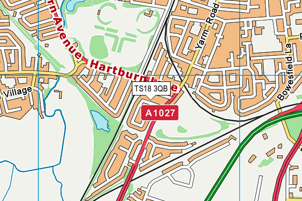 TS18 3QB map - OS VectorMap District (Ordnance Survey)