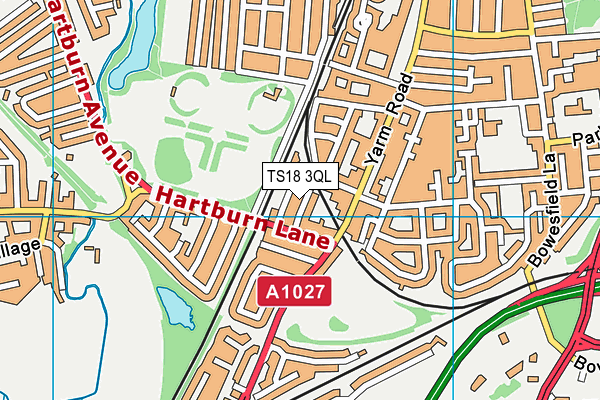 TS18 3QL map - OS VectorMap District (Ordnance Survey)