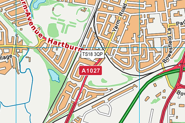 TS18 3QP map - OS VectorMap District (Ordnance Survey)