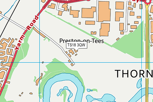 TS18 3QW map - OS VectorMap District (Ordnance Survey)