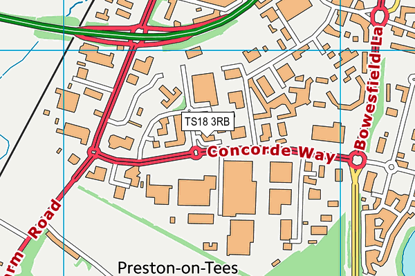 TS18 3RB map - OS VectorMap District (Ordnance Survey)