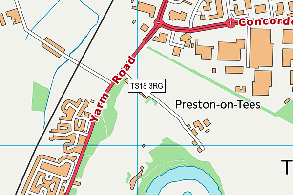 TS18 3RG map - OS VectorMap District (Ordnance Survey)