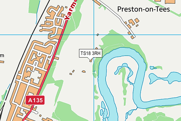 TS18 3RH map - OS VectorMap District (Ordnance Survey)