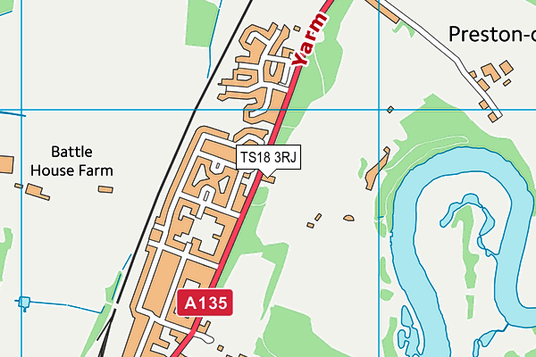 TS18 3RJ map - OS VectorMap District (Ordnance Survey)