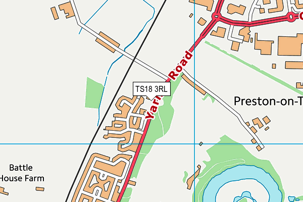 TS18 3RL map - OS VectorMap District (Ordnance Survey)