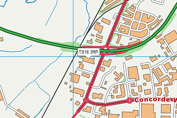 TS18 3RP map - OS VectorMap District (Ordnance Survey)