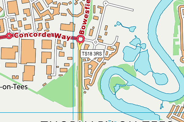 TS18 3RS map - OS VectorMap District (Ordnance Survey)