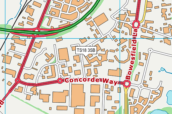 TS18 3SB map - OS VectorMap District (Ordnance Survey)