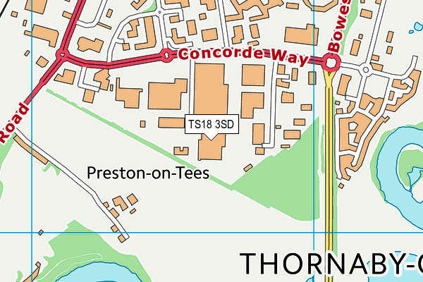 TS18 3SD map - OS VectorMap District (Ordnance Survey)