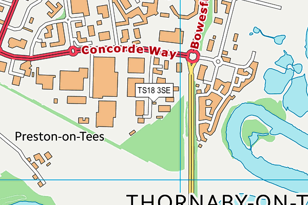 TS18 3SE map - OS VectorMap District (Ordnance Survey)