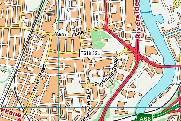 TS18 3SL map - OS VectorMap District (Ordnance Survey)