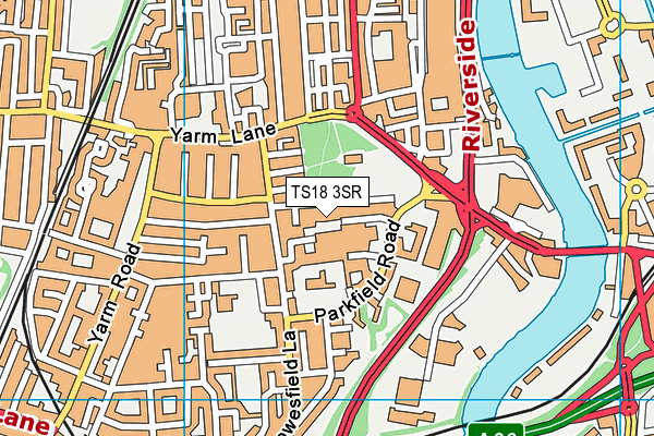 TS18 3SR map - OS VectorMap District (Ordnance Survey)