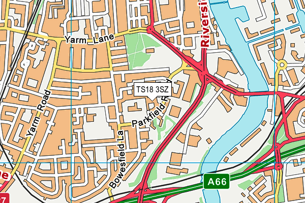 TS18 3SZ map - OS VectorMap District (Ordnance Survey)