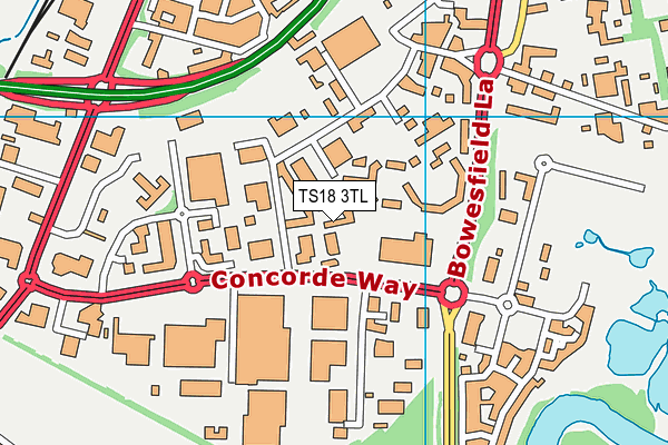 TS18 3TL map - OS VectorMap District (Ordnance Survey)