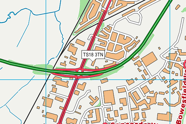 Hartwell School map (TS18 3TN) - OS VectorMap District (Ordnance Survey)