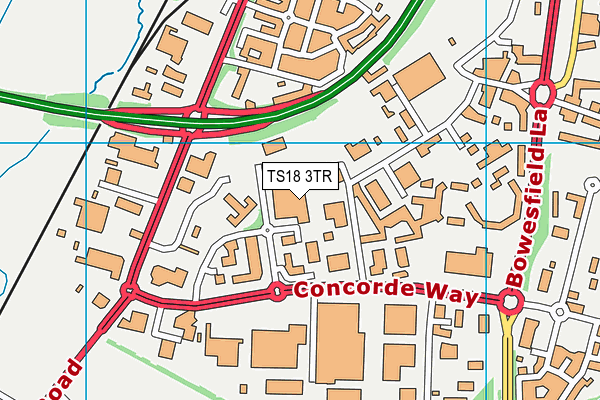 TS18 3TR map - OS VectorMap District (Ordnance Survey)