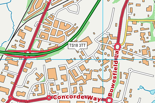 TS18 3TT map - OS VectorMap District (Ordnance Survey)