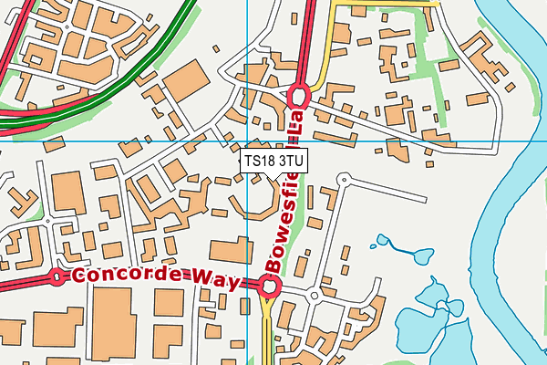 TS18 3TU map - OS VectorMap District (Ordnance Survey)