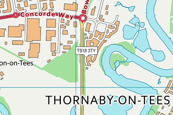 TS18 3TY map - OS VectorMap District (Ordnance Survey)