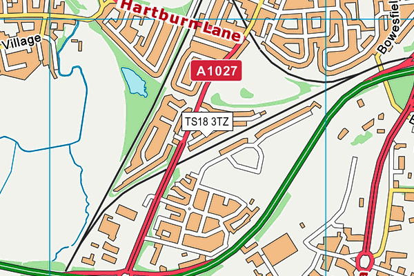 TS18 3TZ map - OS VectorMap District (Ordnance Survey)