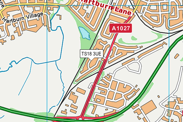 TS18 3UE map - OS VectorMap District (Ordnance Survey)