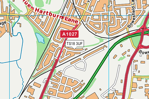 TS18 3UF map - OS VectorMap District (Ordnance Survey)