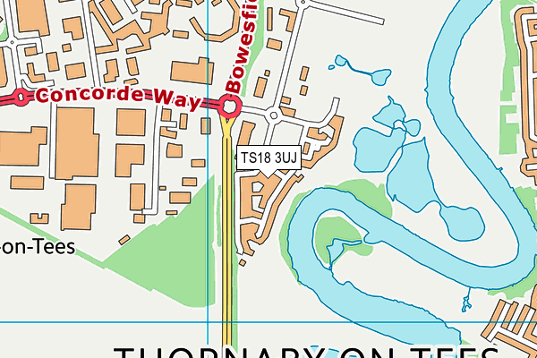 TS18 3UJ map - OS VectorMap District (Ordnance Survey)