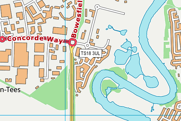 TS18 3UL map - OS VectorMap District (Ordnance Survey)