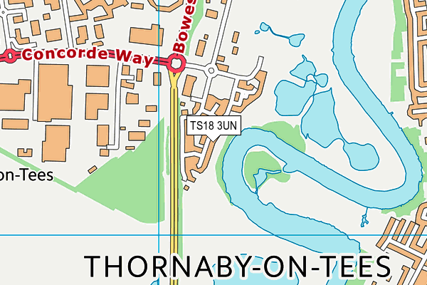 TS18 3UN map - OS VectorMap District (Ordnance Survey)