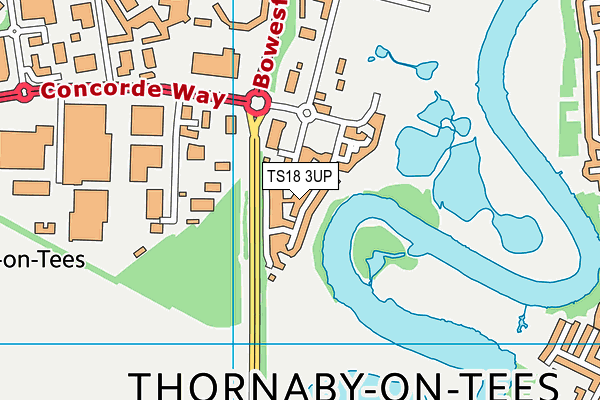 TS18 3UP map - OS VectorMap District (Ordnance Survey)