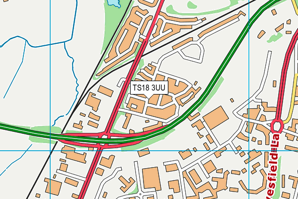 TS18 3UU map - OS VectorMap District (Ordnance Survey)