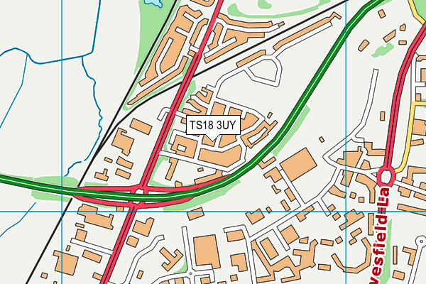 TS18 3UY map - OS VectorMap District (Ordnance Survey)