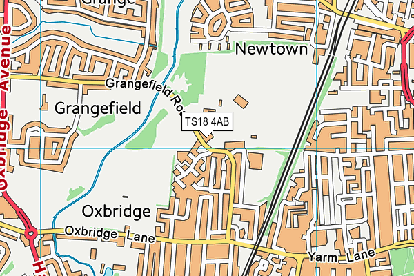 TS18 4AB map - OS VectorMap District (Ordnance Survey)