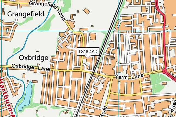 TS18 4AD map - OS VectorMap District (Ordnance Survey)