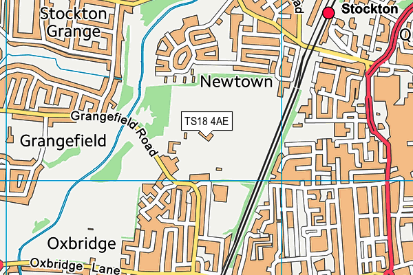 TS18 4AE map - OS VectorMap District (Ordnance Survey)