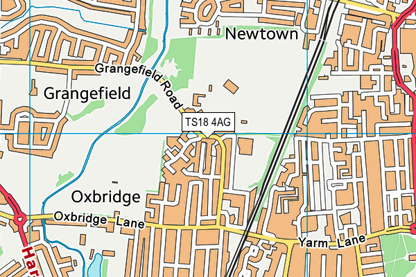 TS18 4AG map - OS VectorMap District (Ordnance Survey)