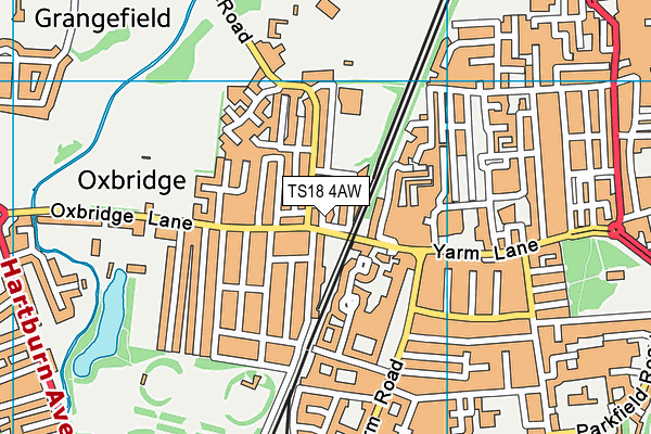 TS18 4AW map - OS VectorMap District (Ordnance Survey)