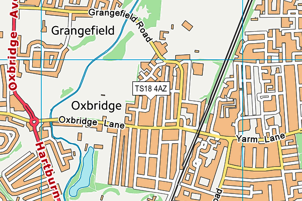 TS18 4AZ map - OS VectorMap District (Ordnance Survey)