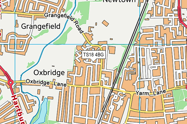 TS18 4BG map - OS VectorMap District (Ordnance Survey)