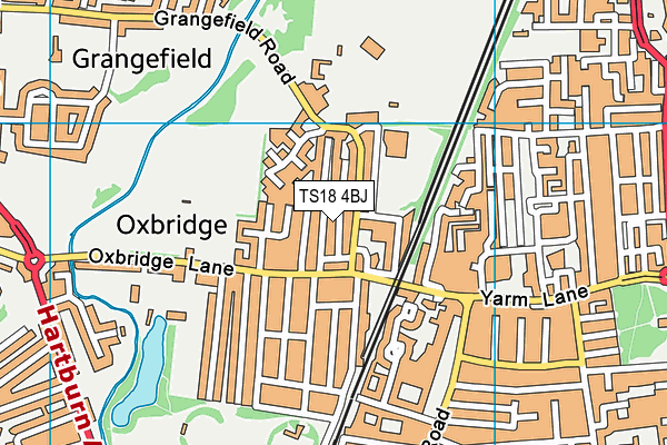 TS18 4BJ map - OS VectorMap District (Ordnance Survey)