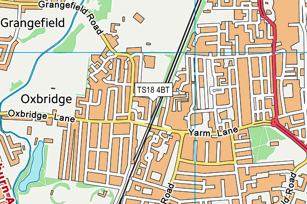 TS18 4BT map - OS VectorMap District (Ordnance Survey)