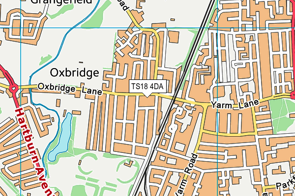 TS18 4DA map - OS VectorMap District (Ordnance Survey)